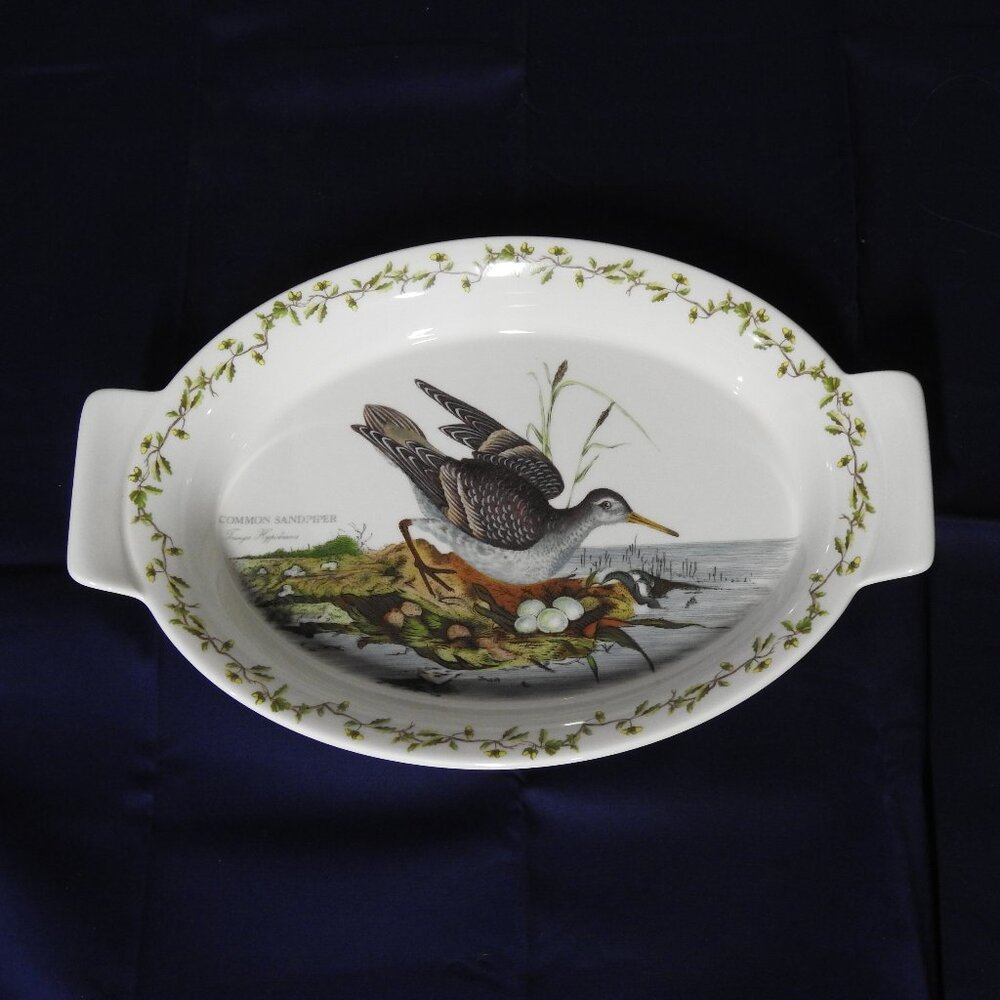 PORTMEIRION Birds of Britain Augratin Oval Baking Dish Common Sandpiper